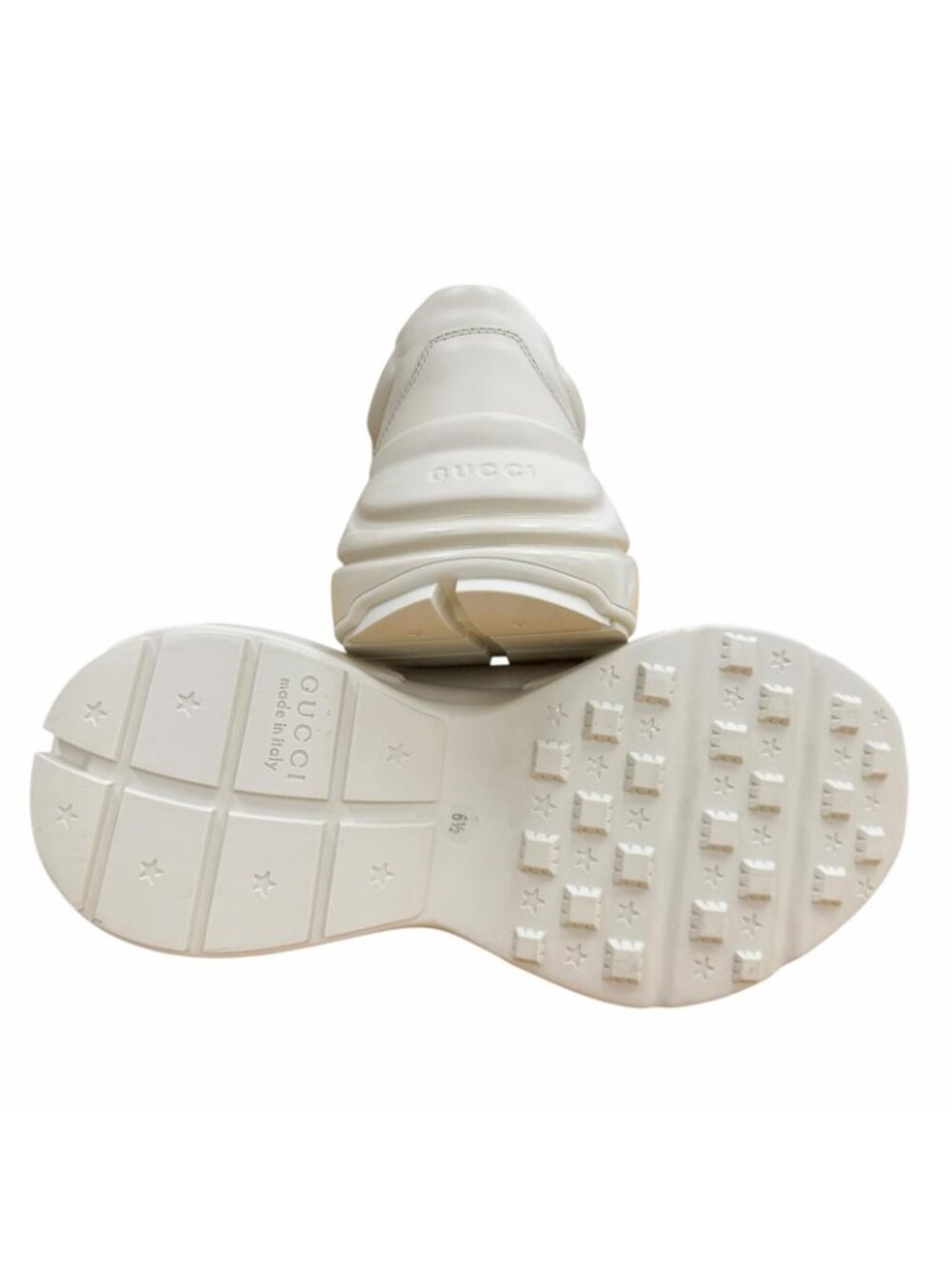 Gucci Sherry Line Leather Ryton Interlocking Sneakers Beige 6.5 - Picture 5 of 13